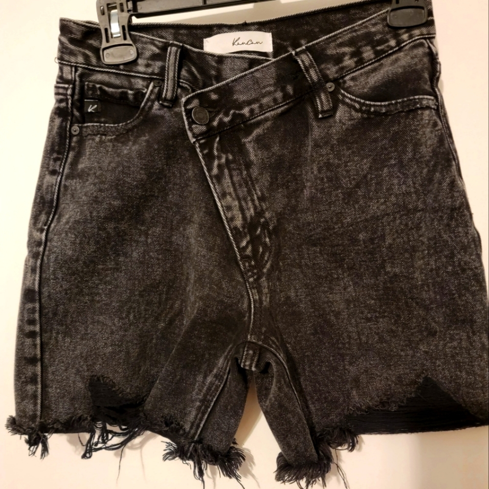 KanCan Denim shorts, charcoal, distressed, Size Small